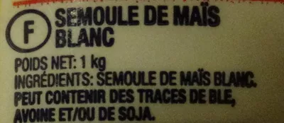 Lista de ingredientes del producto Harina de maíz blanco precocida P.A.N. 1 kg