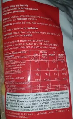 Lista de ingredientes del producto Chips Natur denner 300 g