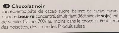 Lista de ingredientes del producto Edelbitter 70% cacao Munz 