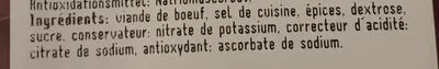 Lista de ingredientes del producto Viande Séchée Albert Spies 100g