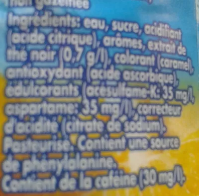 Lista de ingredientes del producto Beltè Citron Beltè, Nestlé, Henniez 50 cl