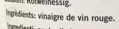 Lista de ingredientes del producto Vinaigre de vin rouge Coop 1000 ml