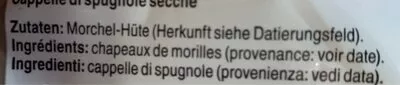 Lista de ingredientes del producto Chapeaux de morilles Qualité & Prix 50 g