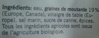 Lista de ingredientes del producto Coop Naturaplan Bio Senf Naturaplan 