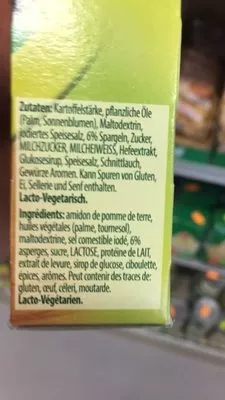 Lista de ingredientes del producto Quick soup, asperges Knorr 450 ml