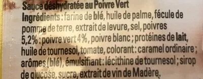 Lista de ingredientes del producto Sauce Poivre Vert Maggi, Nestlé, Maggi Saveur à l'Ancienne 30 g