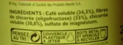 Lista de ingredientes del producto Ricoré Nestlé 260 g