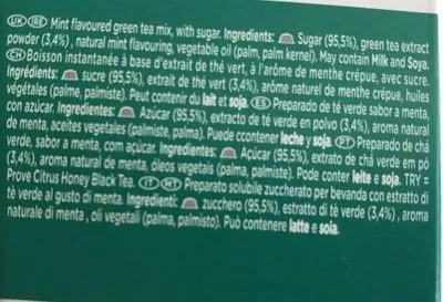 Lista de ingredientes del producto Marrakesh style tea Nescafe 116.8 g