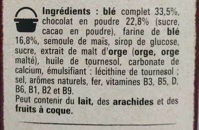 Lista de ingredientes del producto Chocapic Nestlé, Chocapic 430 g