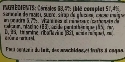 Lista de ingredientes del producto NESQUIK Céréales Petit Déjeuner Nestlé 450 g