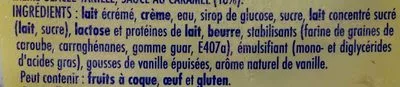 Lista de ingredientes del producto La Laitière Vanille Coulis Caramel Nestlé, La Laitière 430 g