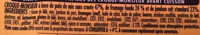 Lista de ingredientes del producto Tendre Croc' L'Original Jambon Fromage Herta, Tendre Croc 210 g