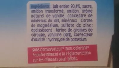 Lista de ingredientes del producto P'tit gourmand Nestlé, Nestlé bébé, bébé Nestlé, P'tit Gourmand 2x600g (12x100g)