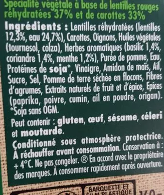 Lista de ingredientes del producto Le bon végétal Herta 160 g (2 x 80 g)