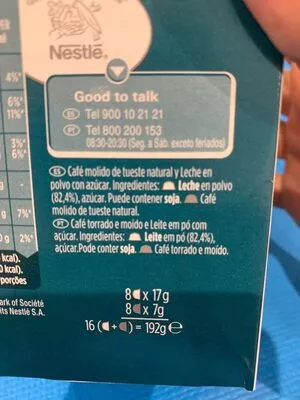 Lista de ingredientes del producto Dolce Gusto cápsula cappuccino intenso Nescafe 