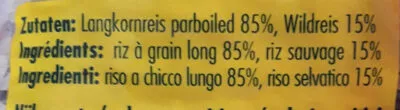 Lista de ingredientes del producto wild rice mix Torricella 1 kg