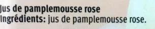 Lista de ingredientes del producto Jus de Pamplemousse Rose Anna's Best, Migros 33 cl e