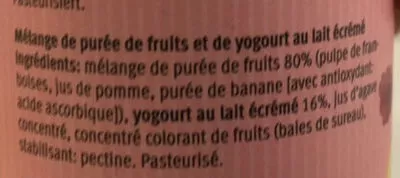 Lista de ingredientes del producto Smoothie Framboise, pomme, banane Migros 250 ml