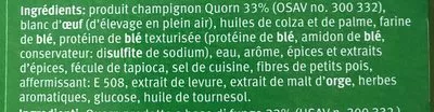 Lista de ingredientes del producto Quorn würstchen Cornatur, Migros 210 g