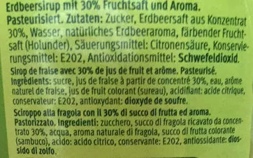 Lista de ingredientes del producto Sirop Fraise Migros 750 ml