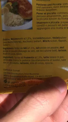 Lista de ingredientes del producto Crêpes Mix Migros 100g