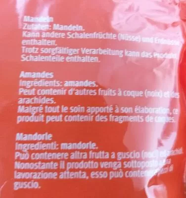 Lista de ingredientes del producto Amandes Sun Queen 200 g