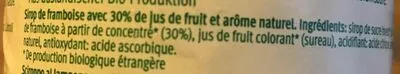 Lista de ingredientes del producto Sirop de framboises Migros Bio,  Migros 