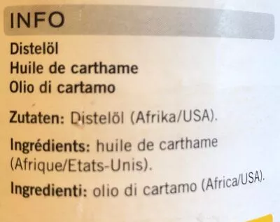 Lista de ingredientes del producto Huile de carthame COOP 