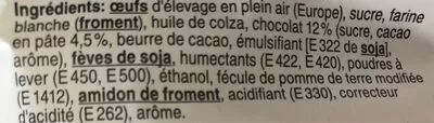 Lista de ingredientes del producto Madeleines chocolat Qualité & Prix 220 grammes (6 pièces)