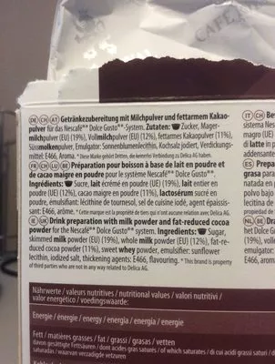 Lista de ingredientes del producto CAFE ROYAL Compatible DG Kid Chocolate x16 Cafe royal 256 g