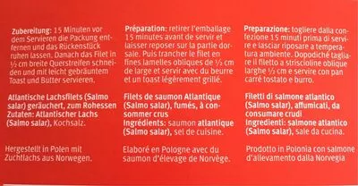 Lista de ingredientes del producto Coeur de filet de saumon Migros 150g