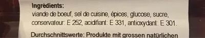 Lista de ingredientes del producto Viande séchée des Grisons Migros 97 g