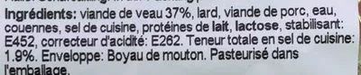 Lista de ingredientes del producto Cipollattas de Veau 10 pièces MIGROS 250 g