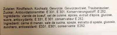 Lista de ingredientes del producto Viande séchée des Grisons Migros 