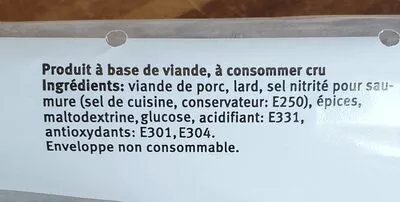 Lista de ingredientes del producto De la région Bâton du Maréchal Migros 250 g e