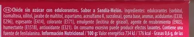 Lista de ingredientes del producto Chicles sabor a sandía-melón Trident 