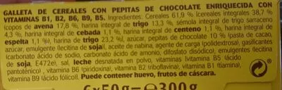 Lista de ingredientes del producto Belvita Fontaneda 