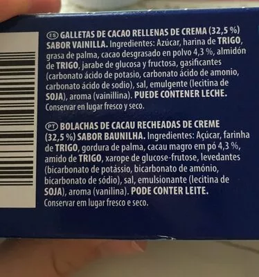 Lista de ingredientes del producto Oreo finas Oreo 