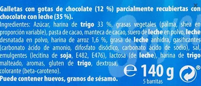 Lista de ingredientes del producto Chips Ahoy! Barritas Chips Ahoy 140g