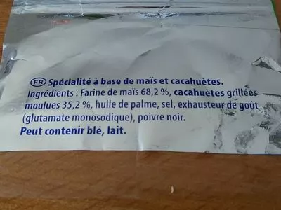 Lista de ingredientes del producto Les croustilles aux cacahuètes Belin 4 * 138 g