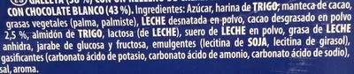 Lista de ingredientes del producto Bañadas chocolate blanco Oreo 