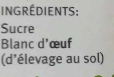 Lista de ingredientes del producto Meringues Migros 120 g