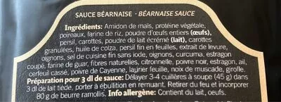 Lista de ingredientes del producto Sauce Béarnaise  