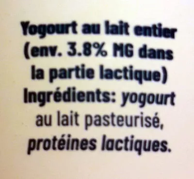 Lista de ingredientes del producto yoghurt nature Cremo 100g