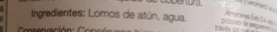 Lista de ingredientes del producto lomitos de atún en agua taeq 110.5 g