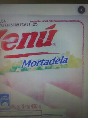 Lista de ingredientes del producto mortadela zenú 1