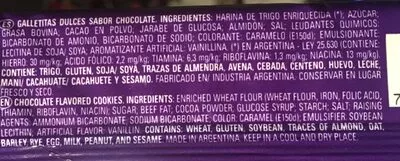 Lista de ingredientes del producto Chocolinas Bagley 8.8 oz