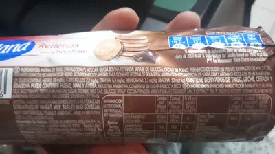 Lista de ingredientes del producto Maná rellenas sabor chocolate Arcor 165g