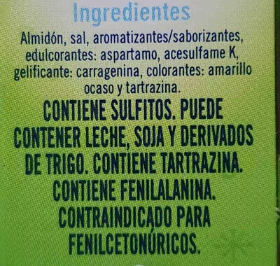 Lista de ingredientes del producto exiquita postre Exquisita 