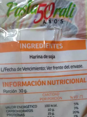 Lista de ingredientes del producto magia  